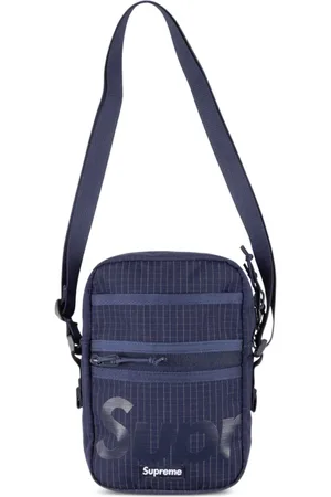 Supreme Logo-print grid-pattern shoulder bag