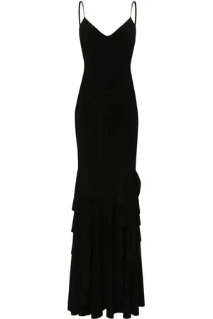 NISSA Ruffled chiffon maxi dress