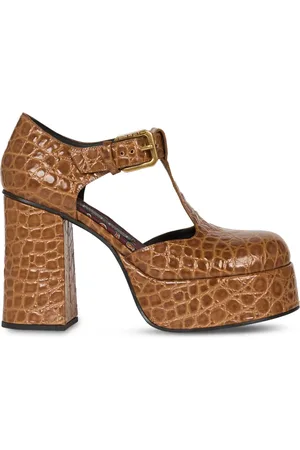 Etro 110mm crocodile-embossed platform pumps