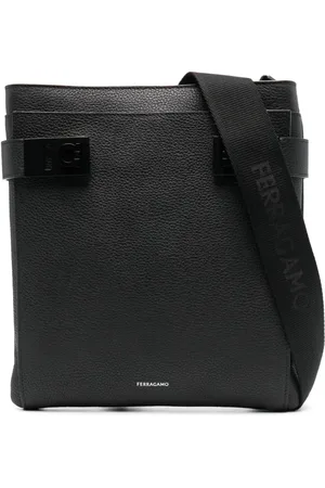Salvatore Ferragamo Gancini-lock leather messenger bag
