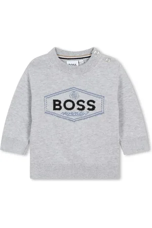 HUGO BOSS Intarsia-logo cotton jumper