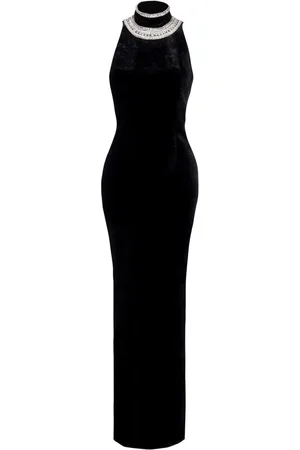 Balmain Crystal-embellished velvet gown