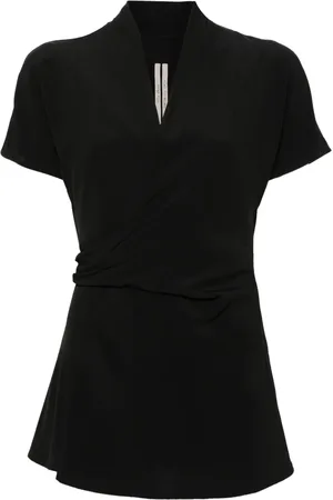 Rick Owens Laura crepe wrap blouse