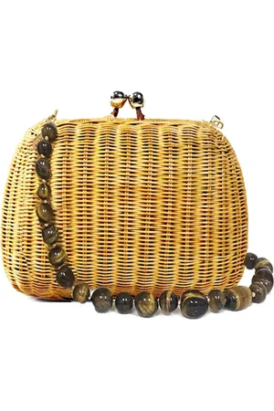 SERPUI Lolita woven-wicker clutch bag
