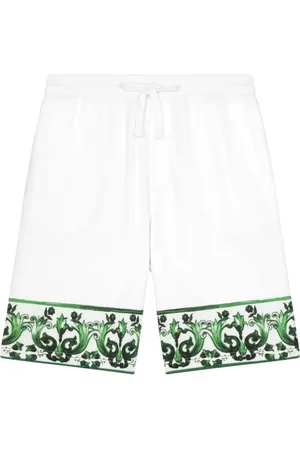 Dolce & Gabbana Majolica-print cotton drawstring shorts