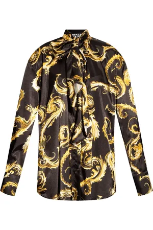 VERSACE Tied spike-print shirt