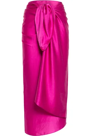 DUSAN Self-tie silk wrap skirt