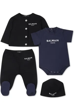 Balmain Logo-printed four-piece babygrow set