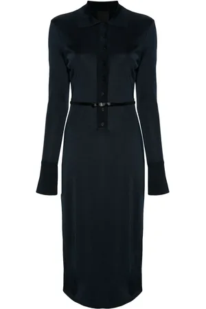 Givenchy Belted polo-collar midi dress