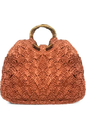 SERPUI Fiorella straw tote bag