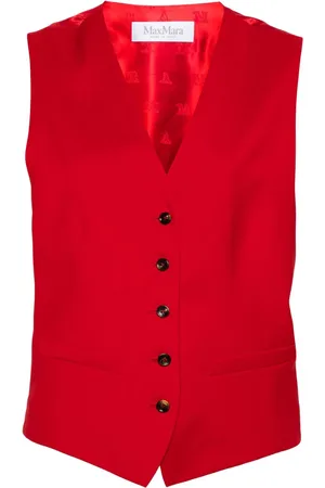 Max Mara Single-breasted virgin wool waistcoat