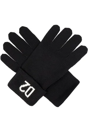 Dsquared2 Intarsia-knit logo wool gloves