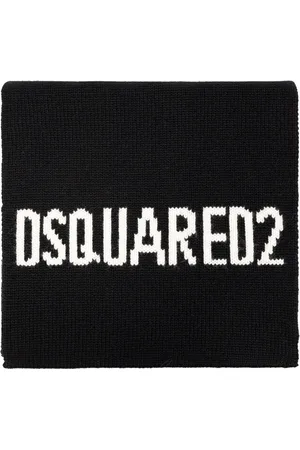 Dsquared2 Logo intarsia-knit wool scarf