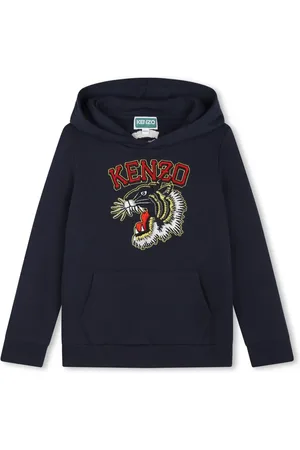 Kenzo Logo-embroidered cotton hoodie