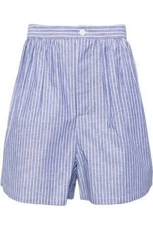 Hed Mayner Striped wide-leg shorts