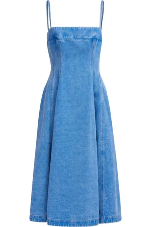 Marni Dart-detailing denim midi dress