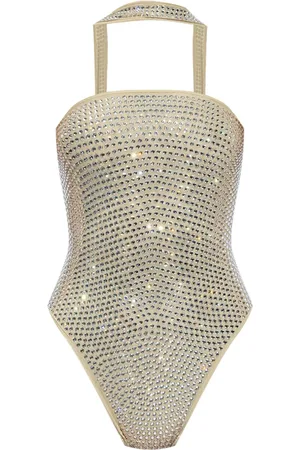 Oseree Rhinestone open-back swimsuit