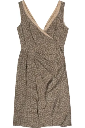 Prada 2000s leopard-print asymmetric midi dress