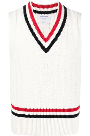 Thom Browne Striped-trim knitted vest