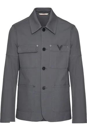 VALENTINO GARAVANI Logo appliqué cotton jacket
