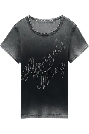 Alexander Wang Hotfix Cursive-logo cotton T-shirt