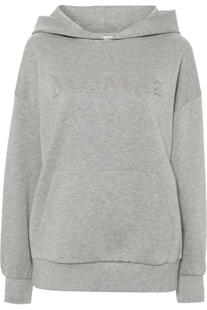 Max Mara Logo-embroidered mélange hoodie