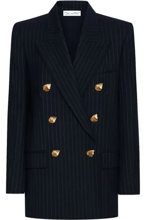 Oscar de la Renta Double-breasted pinstripe blazer