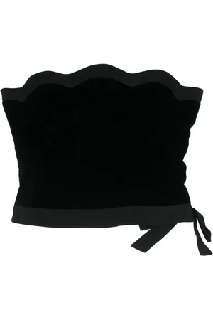 Saint Laurent 1970s scallop-edge velvet top