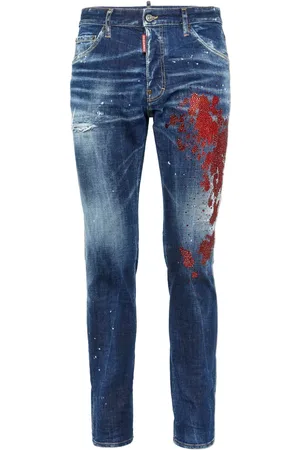 Dsquared2 Paint-splatter skinny-cut jeans