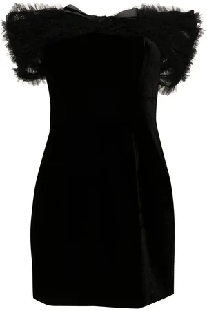 Alessandra Rich Off-shoulder velvet mini dress