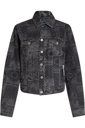 Karl Lagerfeld Paisley-print organic cotton denim jacket