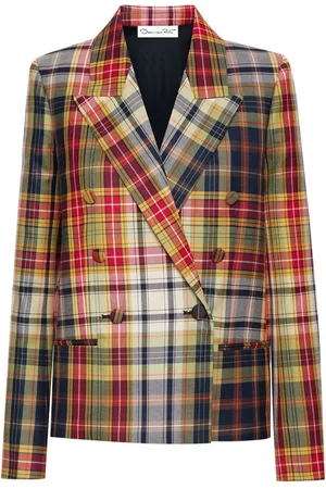 Oscar de la Renta Checked double-breasted blazer