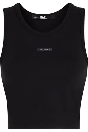 Karl Lagerfeld Logo patch cropped tank top