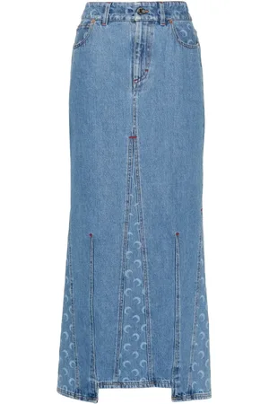Marine Serre Crescent-Moon-print maxi skirt