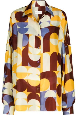 DRIES VAN NOTEN Geometric-print silk shirt