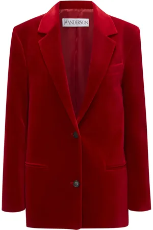 J.W.Anderson Floral-appliqué velour blazer