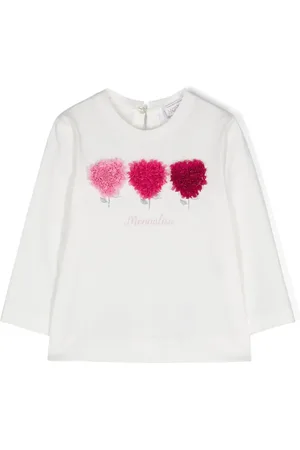 MONNALISA Floral-appliqué cotton T-shirt