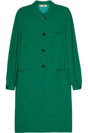 VALENTINO GARAVANI 1980s button-up wool midi dress