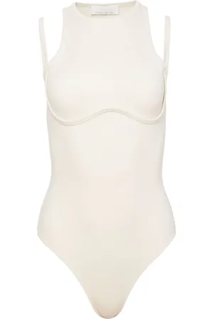 FLEUR DU MAL Strappy ribbed bodysuit