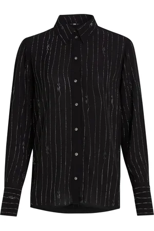 Karl Lagerfeld Pinstriped rhinestone-embellished shirt