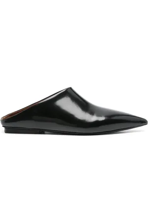 MARSÈLL Pointed-toe flat leather mules