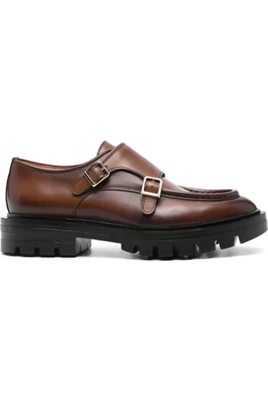 santoni Buckle-fastening leather loafers
