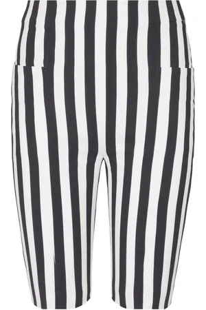Balmain Stripe-print high-waisted shorts