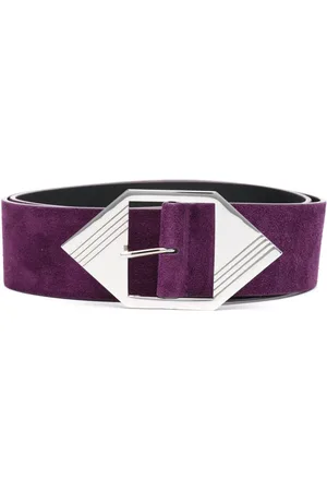 The Attico Embossed-buckle suede belt