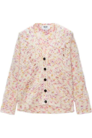 Msgm Distressed cable-knit cardigan