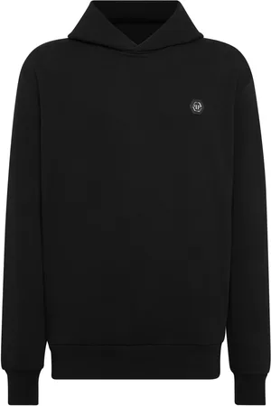 Philipp Plein Logo-appliqué cotton hoodie