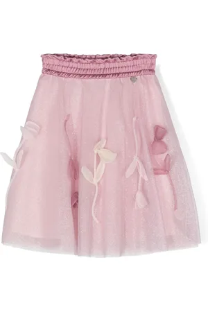 MONNALISA Floral-appliqué tulle tutu