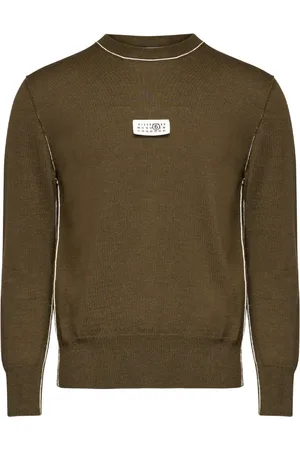 Maison Margiela Fine-knit contrasting-trim jumper
