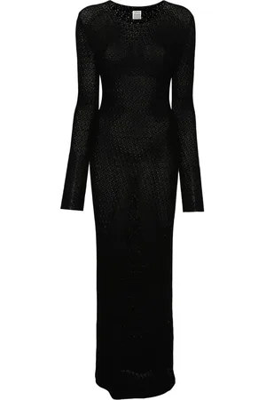 Totême Long-sleeve crochet maxi dress