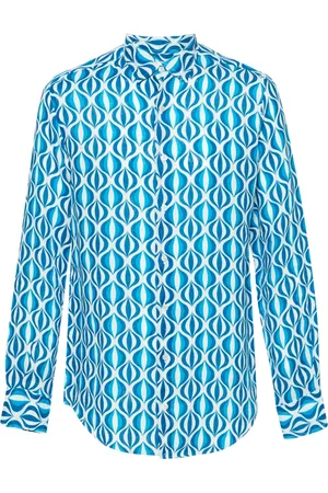 PENINSULA SWIMWEAR Geometric-print linen shirt